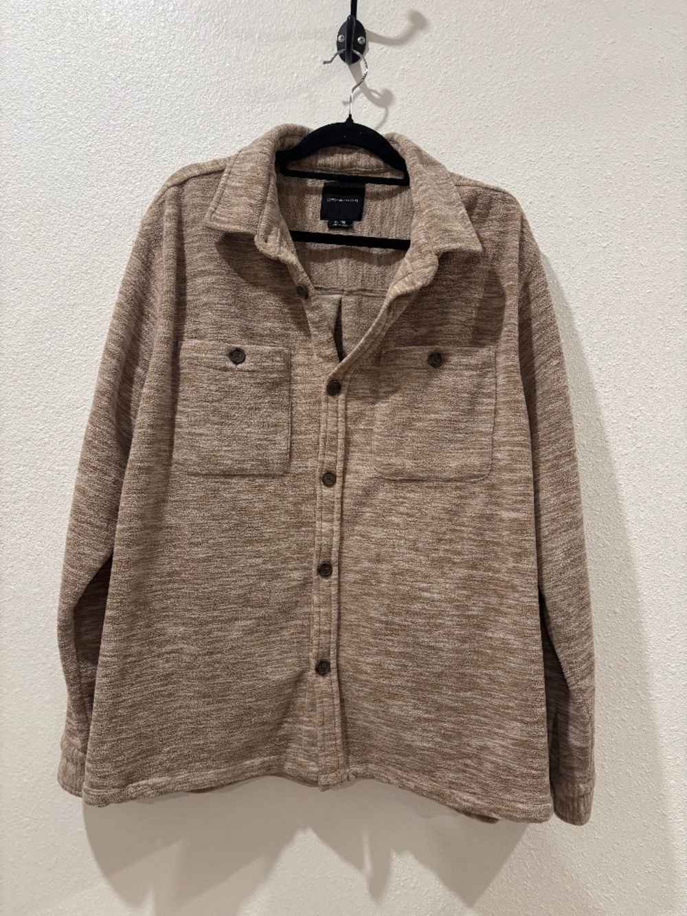 Cotton On button down men's textured knit shirt jacket XL
